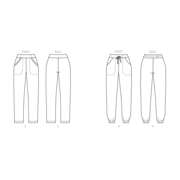 Butterick B6865 Misses Sewing Pattern Sizes XS-XXL Pants Joggers Knits - Picture 3 of 6